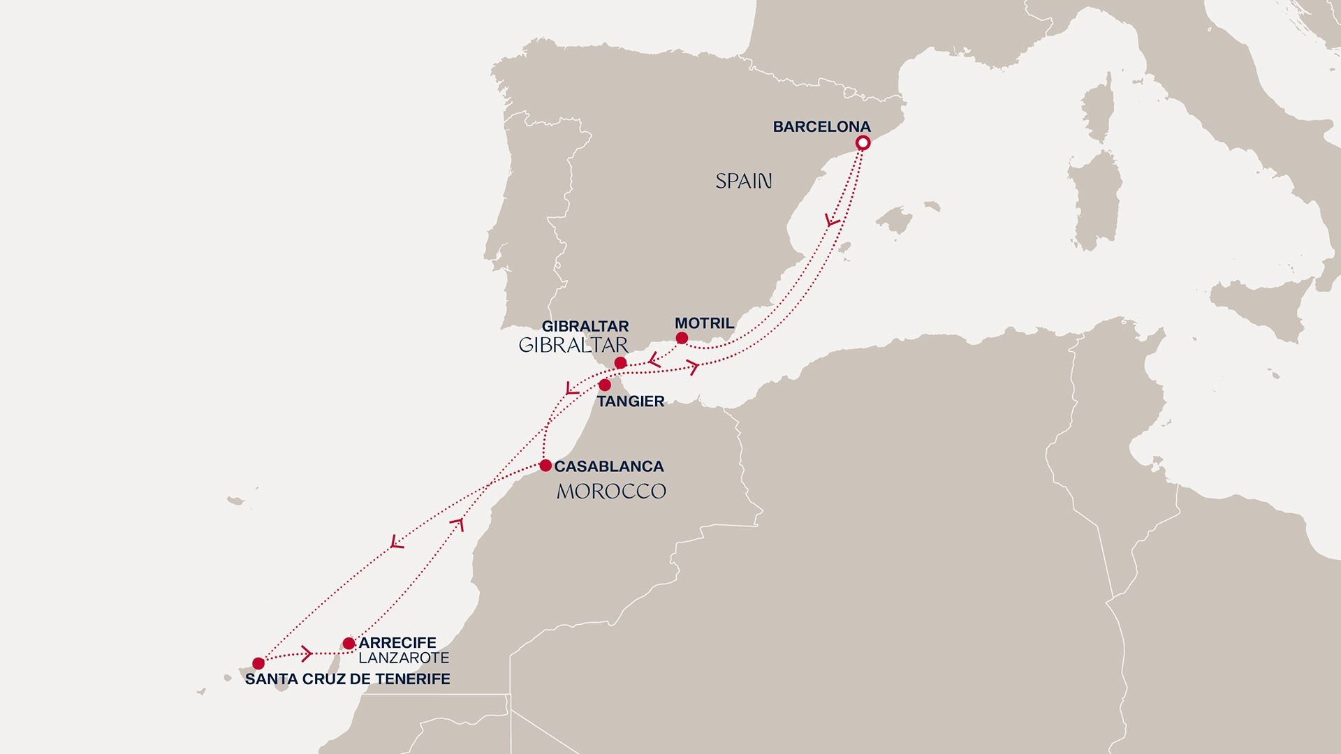 A Journey from Barcelona to Barcelona Itinerary Map