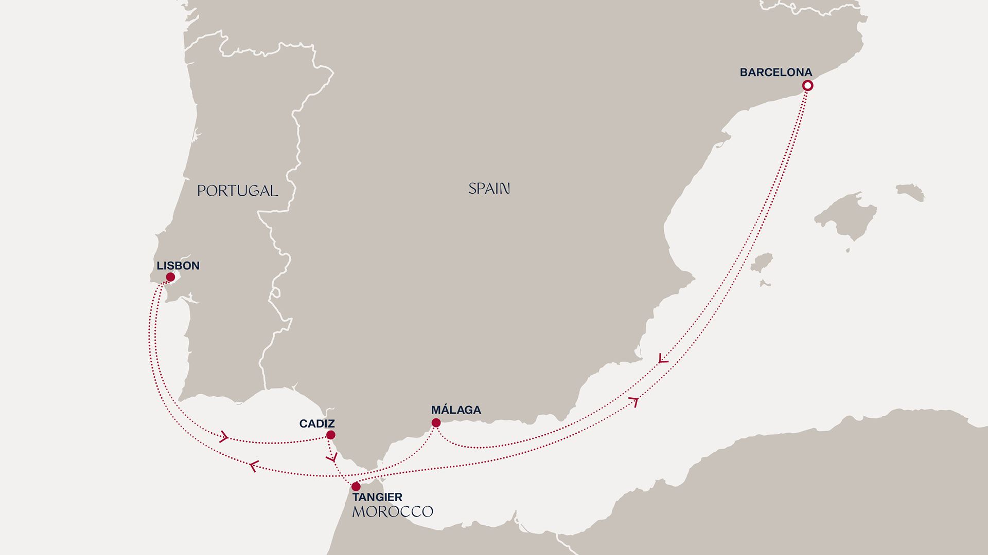 A Journey from Barcelona to Barcelona Itinerary Map